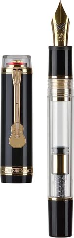 قلم حبر من سلسلة Jinhao 1935 Tiandao، مقاس 8 متوسط ​​اللون أخضر عسكري وأكريليك شفاف مع مشبك جيتار ومحول ذو سعة كبيرة in Kuwait