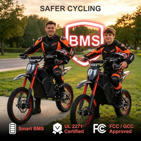 Electric Dirt Bike 3600W Mid-Drive Motor, 38MPH Off-Road E Dirt Bike, 48V 23Ah Battery, 53 Mile Hydraulic Brakes & Nitrogen Suspension Electric Motorcycle E Moto for Teens Adults, White in Kuwait