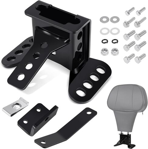 Rider Backrest Bracket, Adjustable Mounting Hardware Kit Compatible with Harley Davidson Touring 1988-2024 Street Glide, Electra Glide, Road Glide, Road King, CVO, Black in Saudi Arabia
