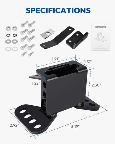 Rider Backrest Bracket, Adjustable Mounting Hardware Kit Compatible with Harley Davidson Touring 1988-2024 Street Glide, Electra Glide, Road Glide, Road King, CVO, Black in Saudi Arabia