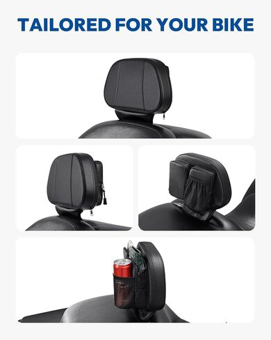 Rider Backrest Bracket, Adjustable Mounting Hardware Kit Compatible with Harley Davidson Touring 1988-2024 Street Glide, Electra Glide, Road Glide, Road King, CVO, Black in Saudi Arabia