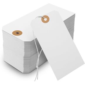 Tags with String 100pcs Price Tags Large Hang Paper Tags with Elastic String(4.76"×2.36") in Saudi Arabia