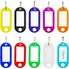 70 Pack Tough Plastic Key Tags with 10 Colors,Key Tags with Split Ring Label Window for Organization and Identification of Keys,Luggage,Pets,Bags,USB Drives in Saudi Arabia