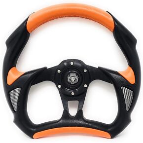 YAMAHA GOLF CART & POLARIS RHINO ORANGE steering wheel W/Chrome Adapter 3 spoke" in Kuwait