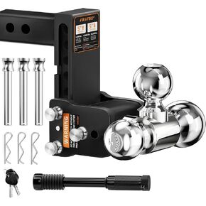 Fastgo Trailer Hitches - Fits 2.5" Receiver, Adjustable Trailer Hitch Ball Mount, Tri Ball (1-7/8" x 2" x 2-5/16") Drop Hitch, Tow Hitch, Truck Hitch, Anti-Theft, 5" Drop/Rise, 18,500GTW in Kuwait