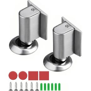 2 Pack Magnetic Door Stopper Wedge Catch, Heavy Duty Windproof Keep Door Open Holder, No Drill Invisible Floor Mounted Doorstops in Saudi Arabia