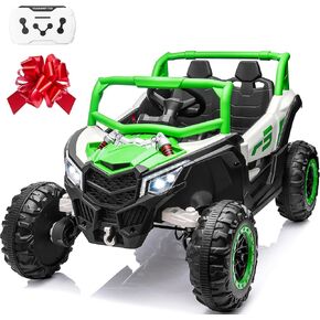 24V Ride On Car for Kids, JORFLY Battery Powered Electric Off-Road UTV Toys w/Remote Control, Gift Bow, 4x150W, 4WD/2WD, 3 Speeds, Shock Absorbers, Bluetooth, LED, 4.5MPH Max in Saudi Arabia