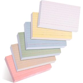JIANTA Colored Index Cards 3x5 Inch, Flash Cards, Lined Revision Cards, Ruled Index Cards, Vintage Study Cards for Home Office School in Kuwait