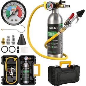 Wayona AC Flush Kit - Air Conditioner System Flush Kit Automotive Pipeline Cleaning Tool Set with Canister, 220PSI Gauge, Fittings & Hose AC System Flush Tool for R134a R12 R22(Without Flush Solvent) in Saudi Arabia