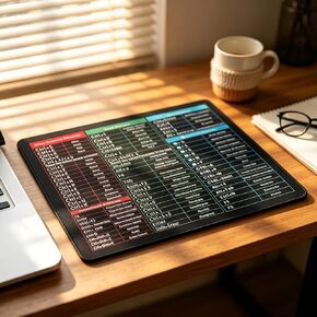 Excel Shortcut Mouse Pad, Small Quick Key Cheat Sheet Mousepad with Stitched Edges, Non-Slip Rubber Base Computer Desk Mat for Office, Home, Data Analysts, Coworker Gift, 7.1x8.7 in in Kuwait