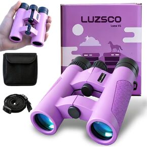 Compact 10x25 HD Binoculars for Kids – Lightweight Mini Binoculars with 10X Magnification, FMC Lens & Roof Prism, Easy Focus for Children, Travel, Hiking, Bird Watching, Outdoor Adventures – Purple in Saudi Arabia