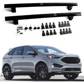 2 قطعة قضبان متقاطعة تناسب Ford Edge 2015-2024 بدون قضبان جانبية للسقف قابلة للتعديل ومقفلة لحمل الأمتعة وحامل السقف وقضبان متقاطعة باللون الأسود in Kuwait