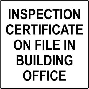 Leetprints Laminated Vinyl Decal for Inspection Certificate On File in Building Office - Label Stickers, Multiple Sizes, Customizable Stickers in Saudi Arabia