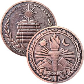 Amor Fati Challenge Coin 1.57" Zinc Alloy with Protective Case – Stoic Philosophy Pocket Token of Resilience & Perseverance, Motivational Gift for Daily EDC in Kuwait