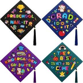 24 Pcs Graduation Cap Sticker Craft DIY Preschool Kindergarten Graduation Hat Topper Decorations for Pre-K Congrats Grad Party Favors 2026 Graduation Gifts in Saudi Arabia