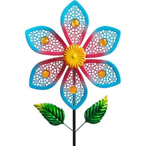 Metal Wind Spinners for Garden Decor - Outdoor Windmill Sculptures, Durable Yard Art ​Wind Spinners Metal Wind Spinner for Patio Lawn Ornament, Vibrant Red & Blue Garden Spinners Outdoor in Saudi Arabia