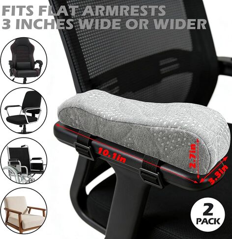 Soft Office Chair Armrest Pads, Comfort Elbow Pillows, Gray Arm Rest Pads, Set of 2 in Saudi Arabia