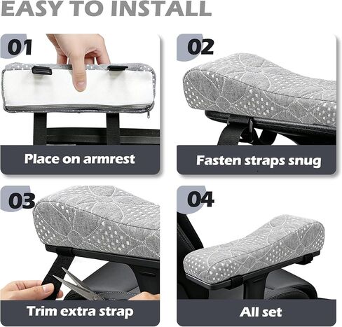 Soft Office Chair Armrest Pads, Comfort Elbow Pillows, Gray Arm Rest Pads, Set of 2 in Saudi Arabia