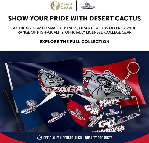 Desert Cactus Gonzaga University Baseball Hat Bulldogs GU Zags Brimmed Embroirderd Hats Cap Adjustable Cloth Strap Adult (Style B) Blue in Saudi Arabia