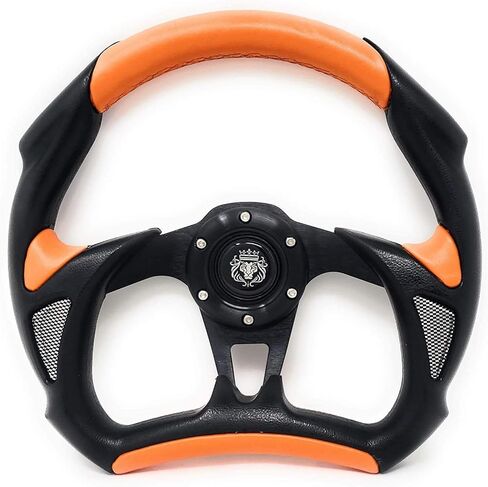 YAMAHA GOLF CART & POLARIS RHINO ORANGE steering wheel W/Chrome Adapter 3 spoke" in Saudi Arabia