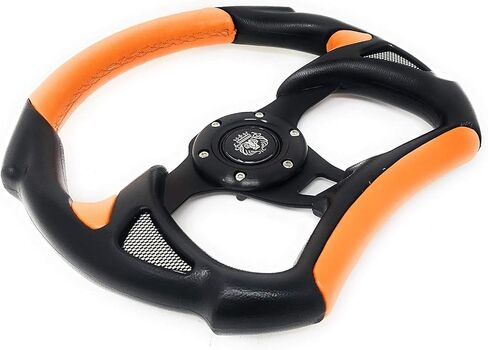 YAMAHA GOLF CART & POLARIS RHINO ORANGE steering wheel W/Chrome Adapter 3 spoke" in Saudi Arabia