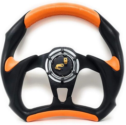 YAMAHA GOLF CART & POLARIS RHINO ORANGE steering wheel W/Chrome Adapter 3 spoke" in Saudi Arabia