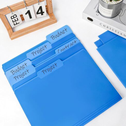 120 Pack File Folders 8.5 x 11 Inch, 1/3 Cut Tab File Folders Letter Size, School Business Office Filing Folder for Document, Blue in Kuwait