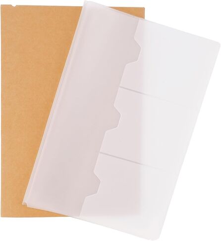 A5 Travelers Notebook Accessories Kit - 2 Clear Zipper Case + 2 Kraft Card Holder, Refillable Journal Inserts, A5 Planner Inserts & Organizer Pouch for Journal Supplies, Cards, Stencils in Saudi Arabia