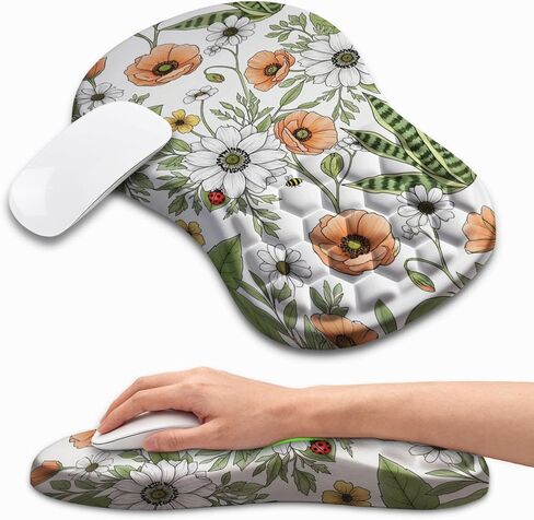 Ergonomic Mouse Pad with Wrist Rest, Memory Foam Wrist Support for Carpal Tunnel Pain Relief, Massage Design Mousepad and Non-Slip Base for Office and Gaming, 12x8 Inch, Grey Forest in Saudi Arabia