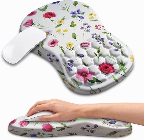 Ergonomic Mouse Pad with Wrist Rest, Memory Foam Wrist Support for Carpal Tunnel Pain Relief, Massage Design Mousepad and Non-Slip Base for Office and Gaming, 12x8 Inch, Grey Forest in Saudi Arabia