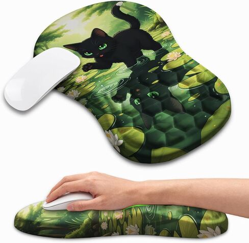 Ergonomic Mouse Pad with Wrist Rest, Memory Foam Wrist Support for Carpal Tunnel Pain Relief, Massage Design Mousepad and Non-Slip Base for Office and Gaming, 12x8 Inch, Grey Forest in Saudi Arabia