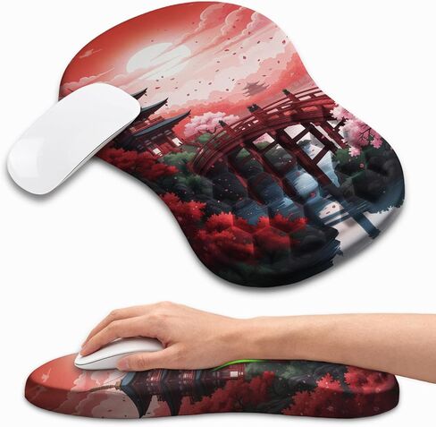 Ergonomic Mouse Pad with Wrist Rest, Memory Foam Wrist Support for Carpal Tunnel Pain Relief, Massage Design Mousepad and Non-Slip Base for Office and Gaming, 12x8 Inch, Grey Forest in Saudi Arabia