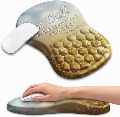 Ergonomic Mouse Pad with Wrist Rest, Memory Foam Wrist Support for Carpal Tunnel Pain Relief, Massage Design Mousepad and Non-Slip Base for Office and Gaming, 12x8 Inch, Grey Forest in Saudi Arabia