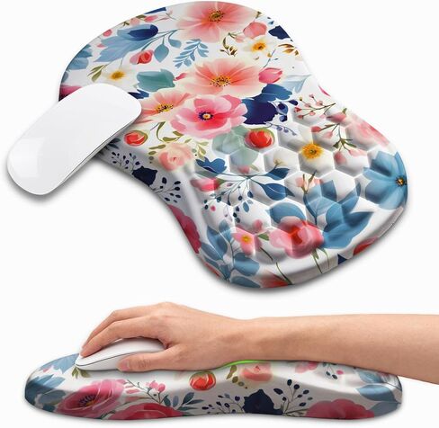 Ergonomic Mouse Pad with Wrist Rest, Memory Foam Wrist Support for Carpal Tunnel Pain Relief, Massage Design Mousepad and Non-Slip Base for Office and Gaming, 12x8 Inch, Grey Forest in Saudi Arabia