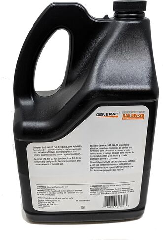 Generac A0001412871 زيت المحرك الاصطناعي الكامل SAE 5W-20 زجاجة 5 كوارت in Kuwait
