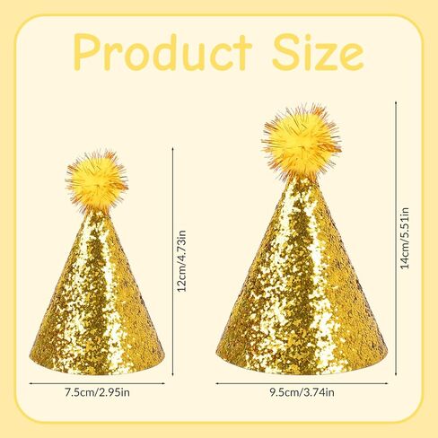 20 Pack Mini Birthday Hats for Stuffed - Animals with Pom Poms Glitter for Small Pets Stuffed Animal Hats Grooming Costume Accessories in Saudi Arabia