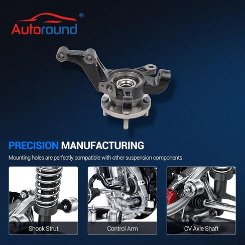 Autoround 96535190 Front Left Steering Knuckle & Wheel Bearing Hub Assembly Fit for Chevrolet Aveo 2004-2011, Aveo5 2007-2011, Pontiac G3 2009-2010, Driver Side in Kuwait