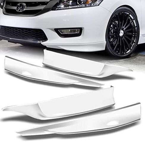 EPARTS Front+Rear Bumper Spoiler Lip Apron Protector 4PCS HFP-Style Fit for 2013 2014 2015 Honda Accord 4DR, Car Mods Accessories Replacement Assembly, Air Chin Body Kit Splitter (Painted White) in Saudi Arabia