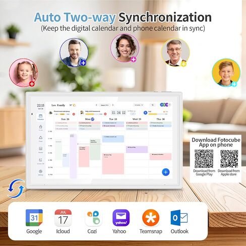 Digital Calendar Wall Touch Screen,15.6 Inch Electronic Calendar Wall Planner with Chore Chart & Meal Planning, Wall & Desk Mountable, No Subscription, 32 GB Smart Touchscreen Interactive Display for Family Shedules in Saudi Arabia