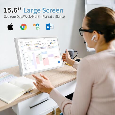Digital Calendar Wall Touch Screen,15.6 Inch Electronic Calendar Wall Planner with Chore Chart & Meal Planning, Wall & Desk Mountable, No Subscription, 32 GB Smart Touchscreen Interactive Display for Family Shedules in Saudi Arabia