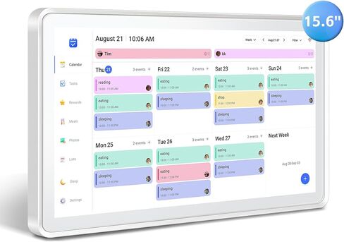 Digital Calendar 15.6", Touch Screen Electronic Calendar & Planner Wall Mountable, Instant Phone Sync, Photo Gallery, Custom Lists, Task Charts, Family Calendar for Home Office Organization in Saudi Arabia
