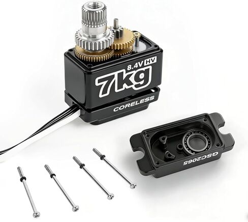 GOTECK 7KG High Torque Coreless Servo for TRX4M 1/18 RC Crawler, High Voltage All-Metal Gear Steering Upgrade Kit with Mount & Horn for Steep Rock Climbing in Kuwait