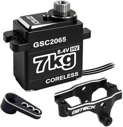 GOTECK 7KG High Torque Coreless Servo for TRX4M 1/18 RC Crawler, High Voltage All-Metal Gear Steering Upgrade Kit with Mount & Horn for Steep Rock Climbing in Kuwait