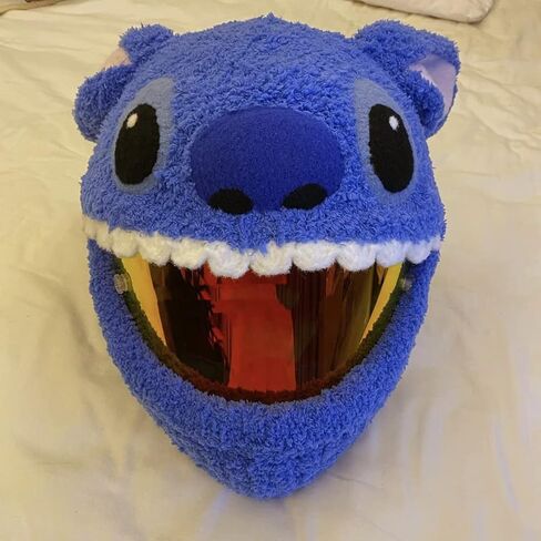 Motorcycle Helmet Cover (without Helmet),Furry Motorbike Helmet Cover, Animal Full Face Motorcycle Helmet Cover Funny Full-Face Protection Cover,Hat Helmets Decoration,D in Saudi Arabia