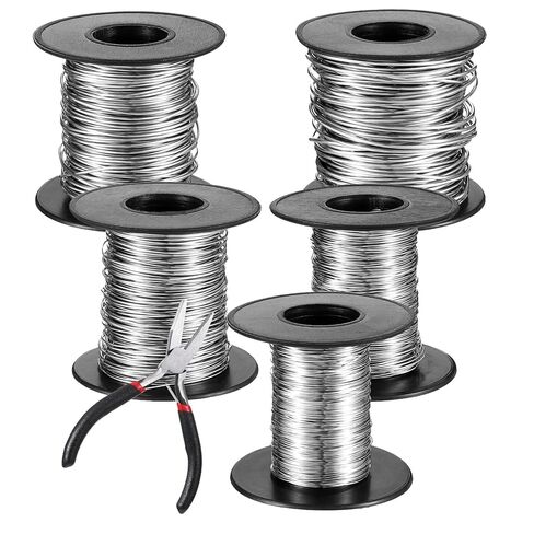 5 Rolls 5 Size Jewelry Wire for Jewelry Making,18/20/22/24/26 Gauge Silver & Stainless Steel Bendable Tarnish-Resistant Beading Wire for Crafts Engraving Sculpting with a Pliers in Saudi Arabia