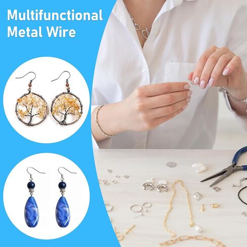 5 Rolls 5 Size Jewelry Wire for Jewelry Making,18/20/22/24/26 Gauge Silver & Stainless Steel Bendable Tarnish-Resistant Beading Wire for Crafts Engraving Sculpting with a Pliers in Saudi Arabia