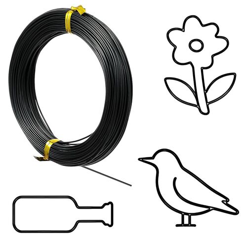 Black Aluminum Wire for Crafts, 98.4 Feet 1mm Bendable Metal Wire for Jewelry Making, Sculpting, Modelling, Wreath Making, Floral Makings, Beading, Wires Wrapping and Daily Use (Black) in Kuwait