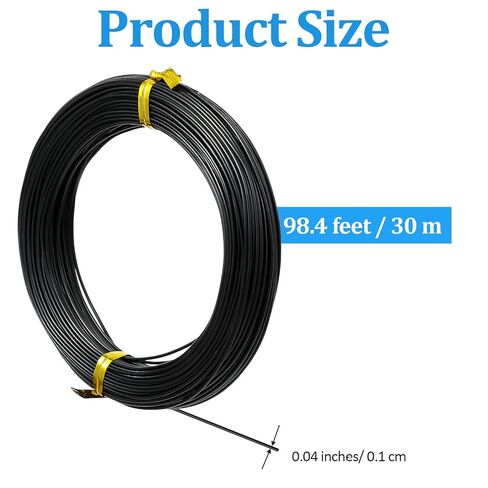 Black Aluminum Wire for Crafts, 98.4 Feet 1mm Bendable Metal Wire for Jewelry Making, Sculpting, Modelling, Wreath Making, Floral Makings, Beading, Wires Wrapping and Daily Use (Black) in Kuwait