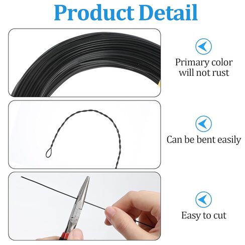 Black Aluminum Wire for Crafts, 98.4 Feet 1mm Bendable Metal Wire for Jewelry Making, Sculpting, Modelling, Wreath Making, Floral Makings, Beading, Wires Wrapping and Daily Use (Black) in Kuwait