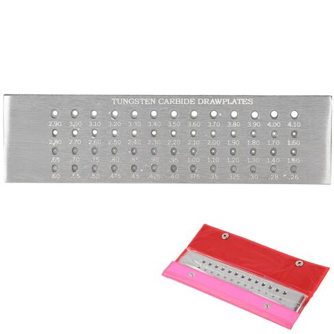 Wire Drawplate, 0.26-4.10mm 52 Round Hole Tungsten Carbide Draw Plate, Portable Jewelry Making Tools, Rolling Mille for Jewelry in Saudi Arabia